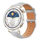 22mm For Huawei Watch GT5/GT5 Pro/4/4 Pro xDfind Flat Head Black Shark Fine Grain Leather Watch Band(Grey) - 1
