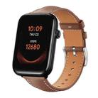 20mm For Ticwatch GTH / E3 / E / 2 xDfind Flat Head Black Shark Fine Grain Leather Watch Band(Coffee) - 1