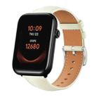 20mm For Ticwatch GTH / E3 / E / 2 xDfind Flat Head Black Shark Fine Grain Leather Watch Band(Creamy White) - 1