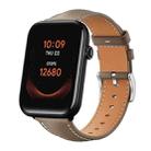 20mm For Ticwatch GTH / E3 / E / 2 xDfind Flat Head Black Shark Fine Grain Leather Watch Band(Light Grey) - 1