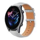 22mm For Amazfit GTR 4/3/3 Pro/Bip6/Bip5 xDfind Flat Head Black Shark Fine Grain Leather Watch Band(Grey) - 1
