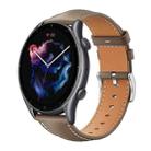 22mm For Amazfit GTR 4/3/3 Pro/Bip6/Bip5 xDfind Flat Head Black Shark Fine Grain Leather Watch Band(Light Grey) - 1