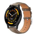 22mm For Garmin Venu 3 / vivoactive4 xDfind Flat Head Black Shark Fine Grain Leather Watch Band(Light Grey) - 1