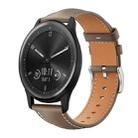 20mm For Garmin GarminMove Sport / vivoactive5/3 xDfind Flat Head Black Shark Fine Grain Leather Watch Band(Light Grey) - 1