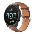 22mm For Suunto Race S / Race / 9 Peak / 5 Peak xDfind Flat Head Black Shark Fine Grain Leather Watch Band(Coffee) - 1