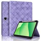 For OPPO Pad SE 11 Rhombus Embossing Leather Tablet Case(Purple) - 1