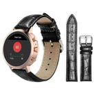 18mm For Fossil Female Sport/Charter HR xDfind Bamboo Texture Pin Buckle Leather Watch Band(Black) - 1