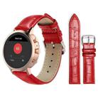 18mm For Fossil Female Sport/Charter HR xDfind Bamboo Texture Pin Buckle Leather Watch Band(Red) - 1