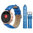 18mm For Fossil Female Sport/Charter HR xDfind Bamboo Texture Pin Buckle Leather Watch Band(Blue) - 1