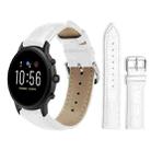 22mm For Fossil Gen 5 Carlyle/Julianna/Garrett xDfind Bamboo Texture Pin Buckle Leather Watch Band(White) - 1