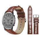 24mm For Fossil Q Machine Hybrid Watch xDfind Bamboo Texture Pin Buckle Leather Watch Band(Dark Brown) - 1