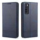 For Huawei Nova 7 AZNS Magnetic Calf Texture Horizontal Flip Leather Case with Card Slots & Holder & Wallet(Dark Blue) - 1