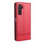 For Huawei Nova 7 SE AZNS Magnetic Calf Texture Horizontal Flip Leather Case with Card Slots & Holder & Wallet(Red) - 3