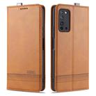 For Huawei Honor X10 AZNS Magnetic Calf Texture Horizontal Flip Leather Case with Card Slots & Holder & Wallet(Light Brown) - 1