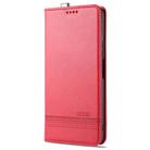 For Huawei Honor X10 AZNS Magnetic Calf Texture Horizontal Flip Leather Case with Card Slots & Holder & Wallet(Red) - 2