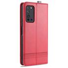 For Huawei Honor X10 AZNS Magnetic Calf Texture Horizontal Flip Leather Case with Card Slots & Holder & Wallet(Red) - 3