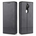 For OPPO A9 (2020) AZNS Magnetic Calf Texture Horizontal Flip Leather Case with Card Slots & Holder & Wallet(Black) - 1