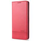 For OPPO A9 (2020) AZNS Magnetic Calf Texture Horizontal Flip Leather Case with Card Slots & Holder & Wallet(Red) - 1
