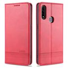 For OPPO A31 / A8 AZNS Magnetic Calf Texture Horizontal Flip Leather Case with Card Slots & Holder & Wallet(Red) - 1