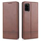 For Samsung Galaxy S20+ AZNS Magnetic Calf Texture Horizontal Flip Leather Case with Card Slots & Holder & Wallet(Dark Brown) - 1