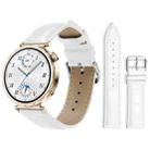 18mm For Huawei GT5/GT4 41mm / OPPO Watch X2 Mini xDfind Bamboo Texture Pin Buckle Leather Watch Band(White) - 1