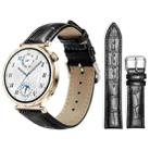 18mm For Huawei GT5/GT4 41mm / OPPO Watch X2 Mini xDfind Bamboo Texture Pin Buckle Leather Watch Band(Black) - 1