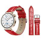 18mm For Huawei GT5/GT4 41mm / OPPO Watch X2 Mini xDfind Bamboo Texture Pin Buckle Leather Watch Band(Red) - 1