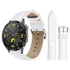 20mm For Huawei Watch GT 4 / GT 3 / GT 2 xDfind Bamboo Texture Pin Buckle Leather Watch Band(White) - 1