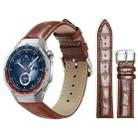 22mm For Huawei Watch GT5/GT5 Pro/4/4 Pro xDfind Bamboo Texture Pin Buckle Leather Watch Band(Dark Brown) - 1