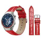 22mm For Huawei Watch GT5/GT5 Pro/4/4 Pro xDfind Bamboo Texture Pin Buckle Leather Watch Band(Red) - 1