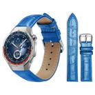 22mm For Huawei Watch GT5/GT5 Pro/4/4 Pro xDfind Bamboo Texture Pin Buckle Leather Watch Band(Blue) - 1