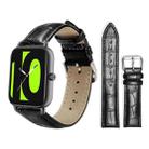20mm For Xiaomi Haylou RS4 Plus LS11 / LS12 xDfind Bamboo Texture Pin Buckle Leather Watch Band(Black) - 1
