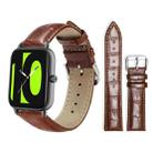 20mm For Xiaomi Haylou RS4 Plus LS11 / LS12 xDfind Bamboo Texture Pin Buckle Leather Watch Band(Dark Brown) - 1