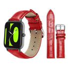 20mm For Xiaomi Haylou RS4 Plus LS11 / LS12 xDfind Bamboo Texture Pin Buckle Leather Watch Band(Red) - 1