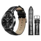 22mm For Xiaomi Watch S3/2 Pro/S2/S1 xDfind Bamboo Texture Pin Buckle Leather Watch Band(Black) - 1