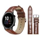 20mm For Honor Watch ES / Magic Watch2 42mm xDfind Bamboo Texture Pin Buckle Leather Watch Band(Dark Brown) - 1