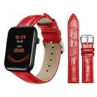 20mm For Ticwatch GTH / E3 / E / 2 xDfind Bamboo Texture Pin Buckle Leather Watch Band(Red) - 1