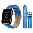 20mm For Ticwatch GTH / E3 / E / 2 xDfind Bamboo Texture Pin Buckle Leather Watch Band(Blue) - 1