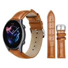 22mm For Amazfit GTR 4/3/3 Pro/Bip6/Bip5 xDfind Bamboo Texture Pin Buckle Leather Watch Band(Light Brown) - 1