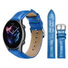 22mm For Amazfit GTR 4/3/3 Pro/Bip6/Bip5 xDfind Bamboo Texture Pin Buckle Leather Watch Band(Blue) - 1
