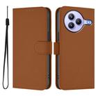 For Xiaomi Civi 5 Pro 5G Skin Feel Solid Color Leather Phone Case with Lanyard(Brown) - 2