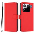 For Xiaomi 15S Pro 5G Skin Feel Solid Color Leather Phone Case with Lanyard(Red) - 2