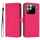 For Xiaomi 15S Pro 5G Skin Feel Solid Color Leather Phone Case with Lanyard(Rose Red) - 2