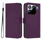 For Xiaomi 15S Pro 5G Skin Feel Solid Color Leather Phone Case with Lanyard(Violet) - 2