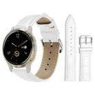 18mm For Garmin Venu 2S / vivoactive 4s/3s xDfind Bamboo Texture Pin Buckle Leather Watch Band(White) - 1
