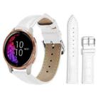 20mm For Garmin venu 2 / venu / Sq2 / Sq xDfind Bamboo Texture Pin Buckle Leather Watch Band(White) - 1