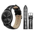 20mm For Garmin GarminMove Sport / vivoactive5/3 xDfind Bamboo Texture Pin Buckle Leather Watch Band(Black) - 1