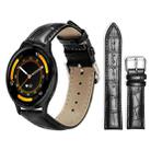 22mm For Garmin Venu 3 / vivoactive4 xDfind Bamboo Texture Pin Buckle Leather Watch Band(Black) - 1