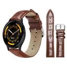 22mm For Garmin Venu 3 / vivoactive4 xDfind Bamboo Texture Pin Buckle Leather Watch Band(Dark Brown) - 1