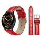 22mm For Garmin Venu 3 / vivoactive4 xDfind Bamboo Texture Pin Buckle Leather Watch Band(Red) - 1